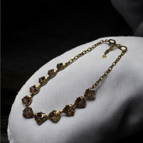 Stella & Dot Somerville Trillion Cut Crystal Necklace 17” + 2” - Picture 3 of 6